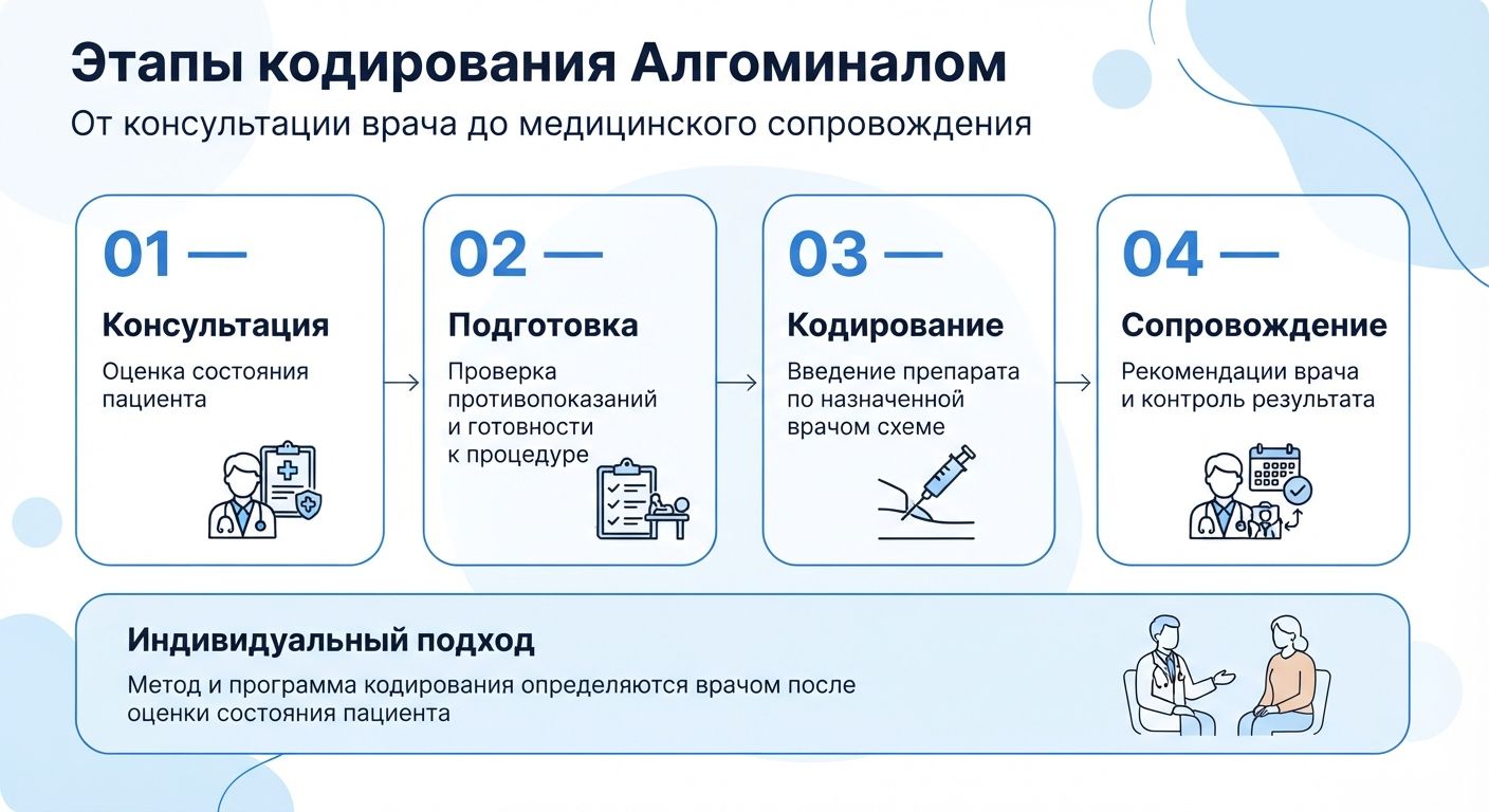 Кодирование препаратом «Алгоминал» в Мысках инфографика