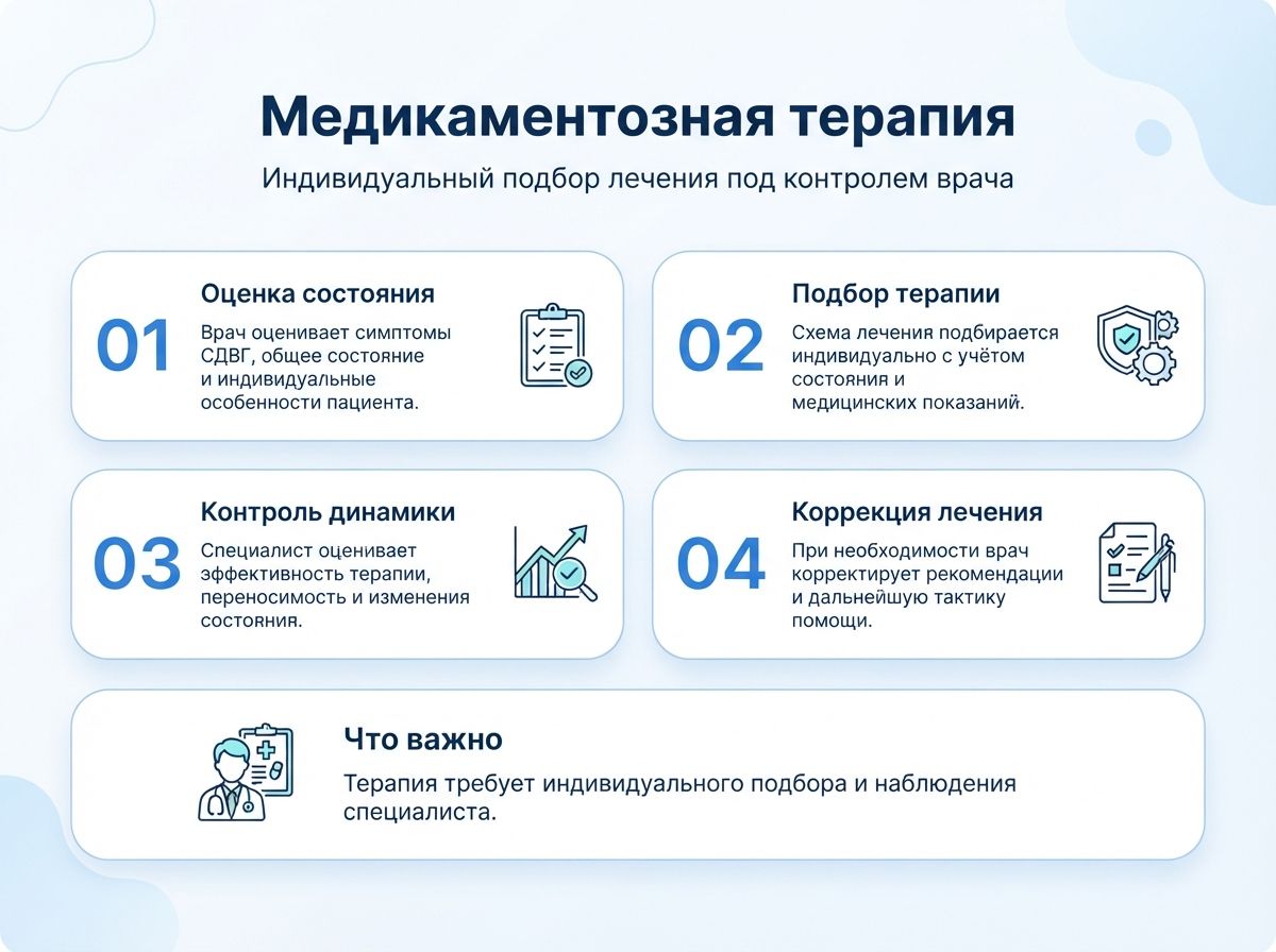 Лечение СДВГ в Мысках у детей и взрослыхинфографика